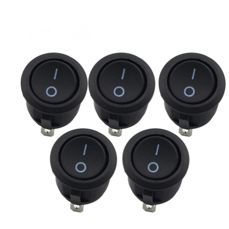 1/10Pcs 2 Pin Round Switch 12V Switch ON OFF Illuminated Car Dashboard Snap-in Rocker Switches Household Appliances