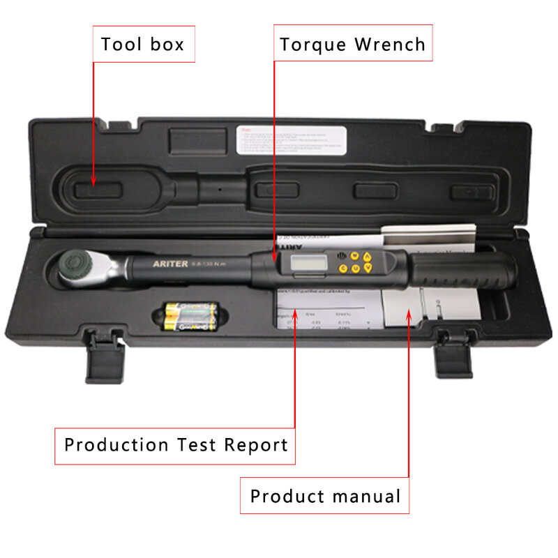 ARITER 3/8" 1/2" Digital Torque Wrench Professional Adjustable High Accuracy Data Save Bike Car Bicycle Repair Torque Tool Key