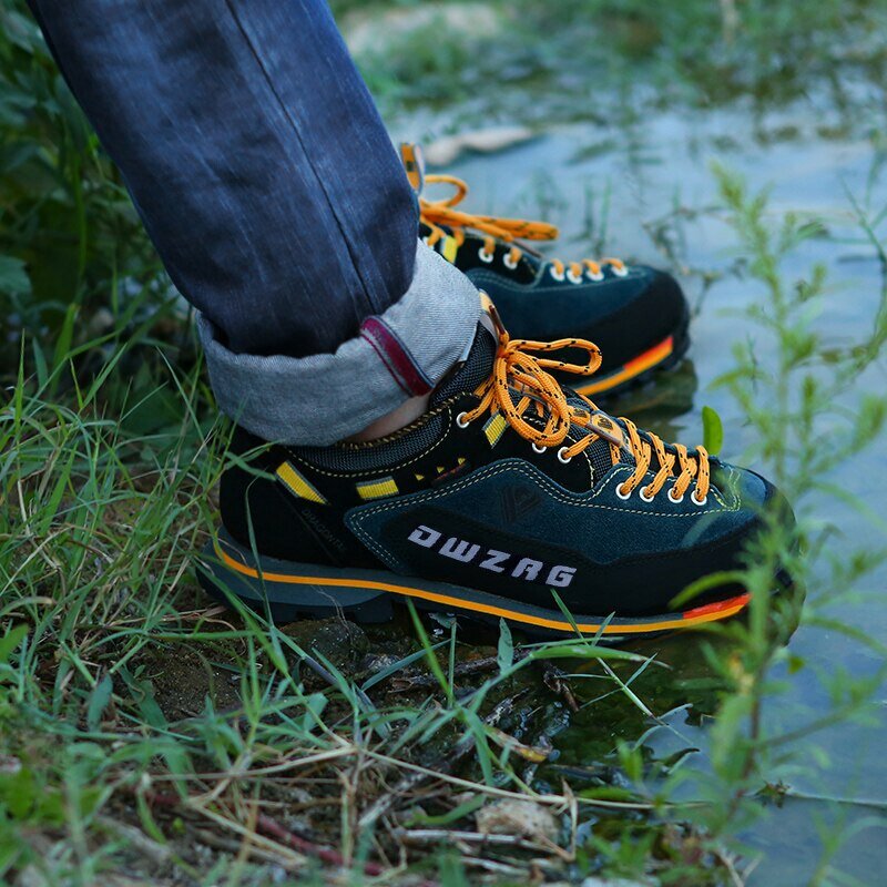 Zapatos de senderismo impermeables para hombre, zapatillas de escalada, anticolisión, informales, con cordones, para exteriores