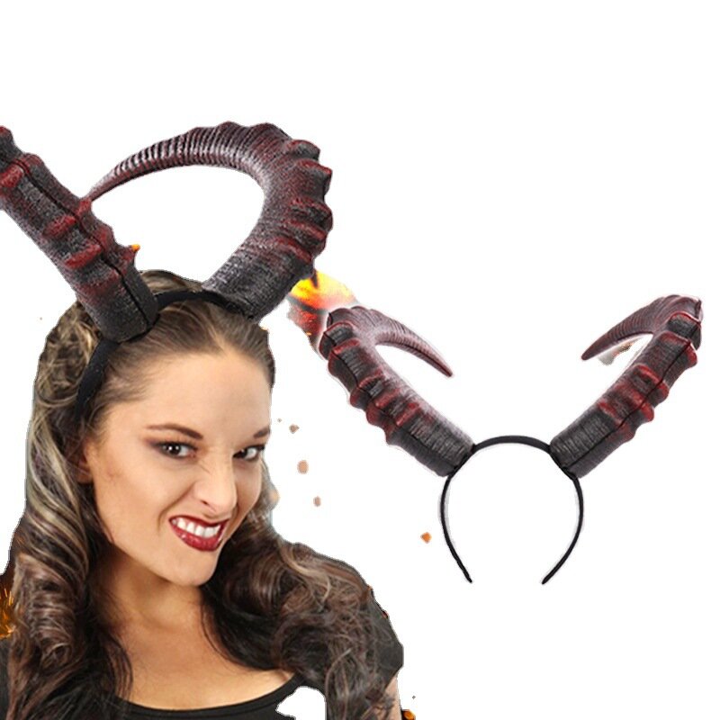 Teufel Dämon Hörner Halloween Stirnband Kostüm Satan Zubehör böse Königin Kopf bedeckung Frauen Gothic Cosplay Requisiten für Mädchen