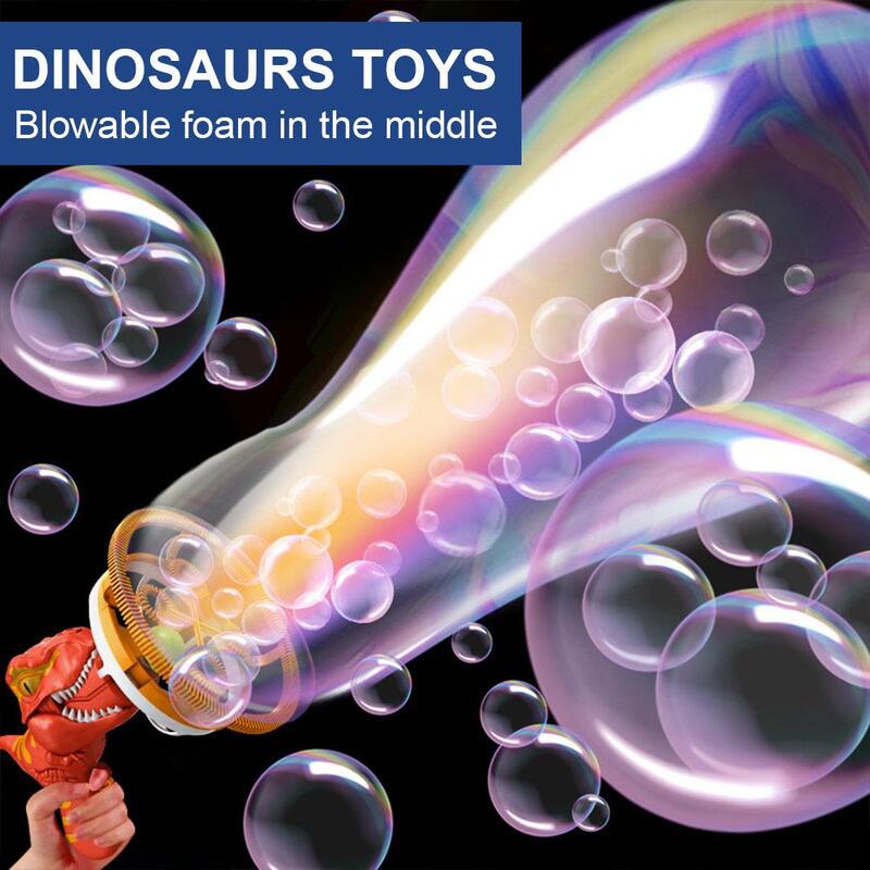 Burbuja en burbuja de juguete de moda, dinosaurio de mano de dibujos animados, líquido, soplador de burbujas divertido para Parque, sin ventilador al aire libre, N4V8
