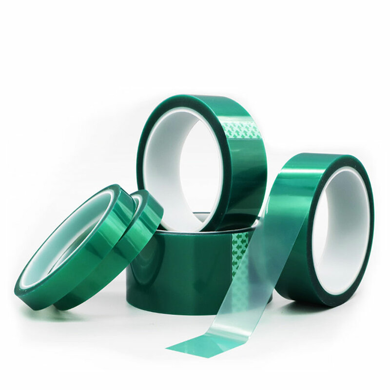 Cinta adhesiva de poliéster verde, cinta adhesiva de alta temperatura, recubrimiento en polvo