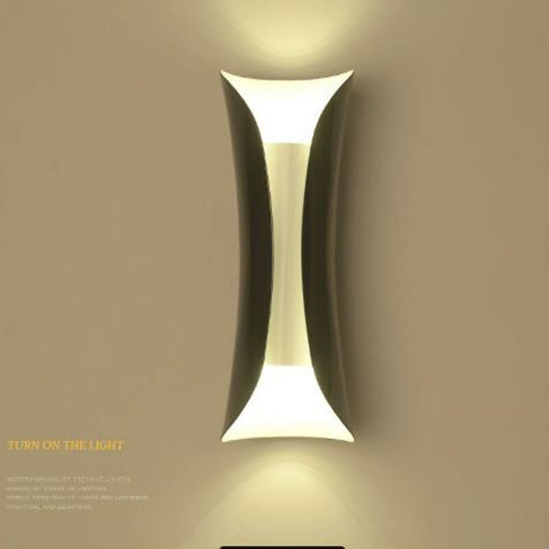 Lâmpada de parede moderna minimalista do metal, Lâmpadas LED de iluminação, cor preta ou branca, Wall Mounted Light, E27