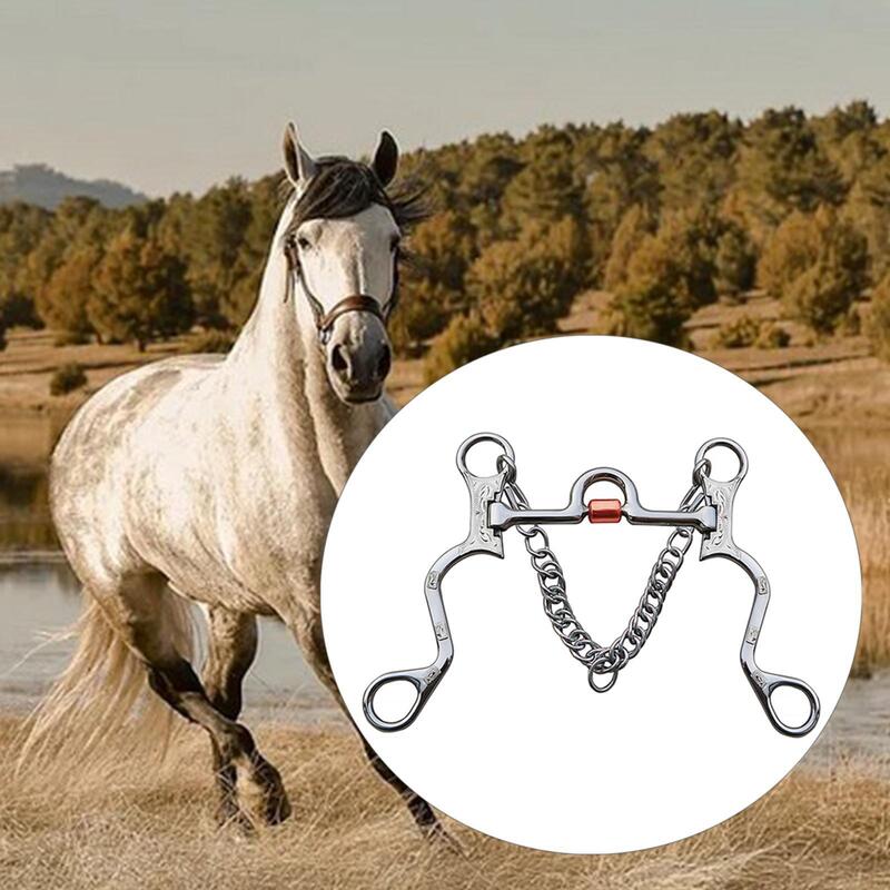 Stainless Steel Horse Bit Copper Mouth for Horse Training Mouth Length Silver Mouth Length 130mm