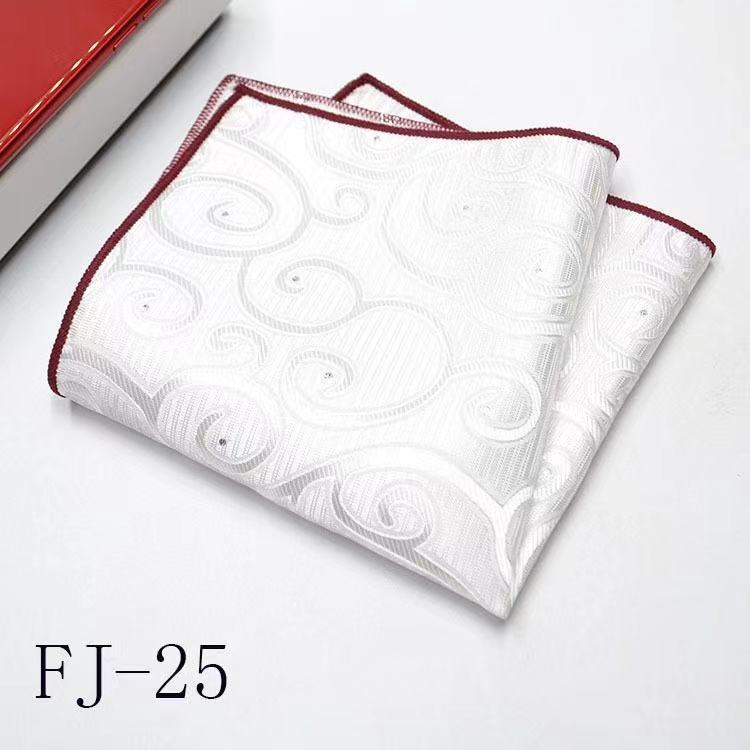 Fashion Silk Hankerchief Scarves Vintage Hankies Men's Pocket Square Handkerchiefs Striped Solid Snot Rag 25*25 cm