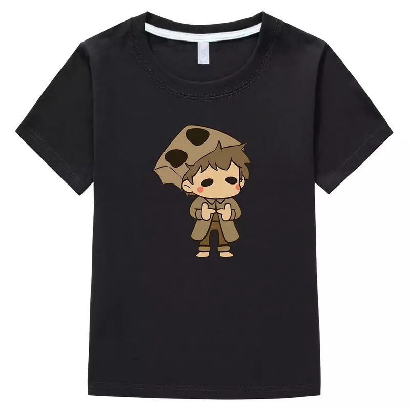 小さな男の子と女の子のための半袖Tシャツ,カワイイアニメTシャツ,綿100%
