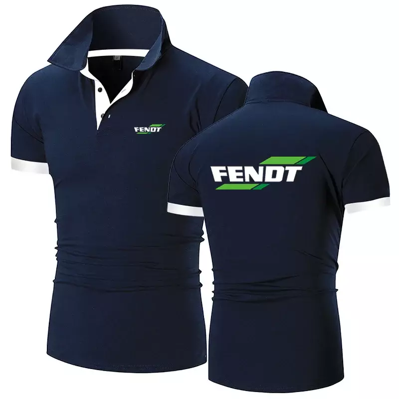 FENDT-Camisa polo masculina estampada, top manga curta, confortável, respirável, lazer, alta qualidade, estilo verão, novo, moda, 2022