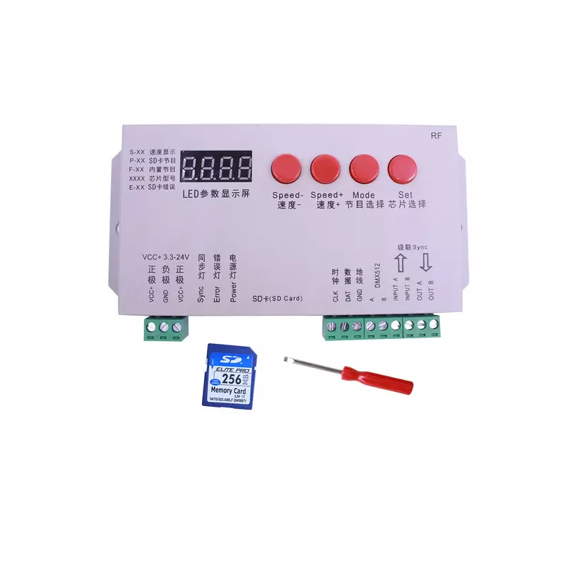 Controlador de programa LED, controlador T1000s K1000s WS2812B,WS2811,APA102,T1000S WS2813, 2048 píxeles, DC5-24V