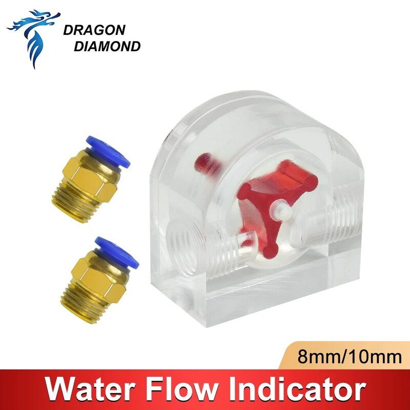 8mm/10mm Connecter Polished Surface Office Measuring Tools Flow Meter Durable For PC Water Cooling Acrylic Indicator
