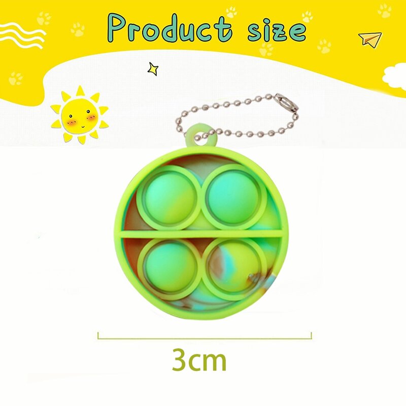 12/24/48Pcs Mini Pop Fidget Toy Pack Kit Keychain Stress Relief Toys Party Favors Office Desk Toy for Kids Adults Brinquedos