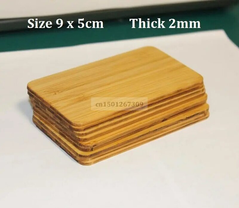 Thickness 2mm Bamboo Business Card Rectangular Cutouts For DIY Craft Project Laser Engraving 5/10/50 - You Choose Quantity