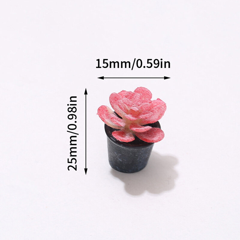 2 Stuks Pop Huis Mini-Driedimensionale Potversiering Mini Sappige Plant Model Schietscène