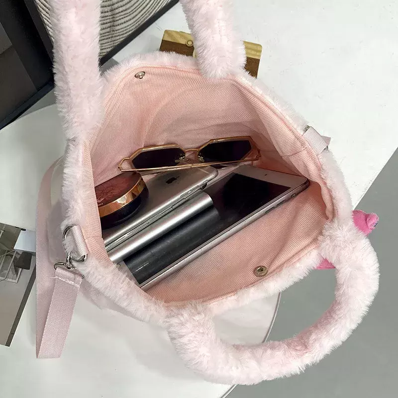 Sanrio Plüsch tasche Kawaii Cinna moroll Handtasche Tasche Plüsch Schulter Umhängetaschen Kuromi Hallo Kitty gefüllt Make-up Rucksack Geschenk
