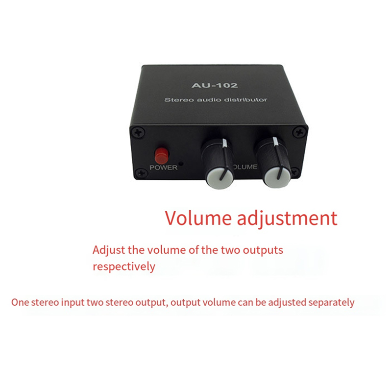 Audio Distributor Stereo Audio Mixer 1 Input 2 Output Multi-Channel RCA Splitter for Power Amplifier Active Audio