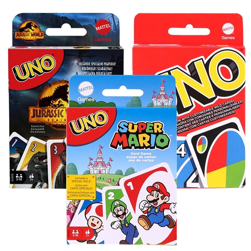 แมทเทล Uno เกมไพ่ซูเปอร์มาริโอสำหรับครอบครัวเกมกระดานความบันเทิงแบบตลกโป๊กเกอร์ของเล่นสำหรับเด็ก