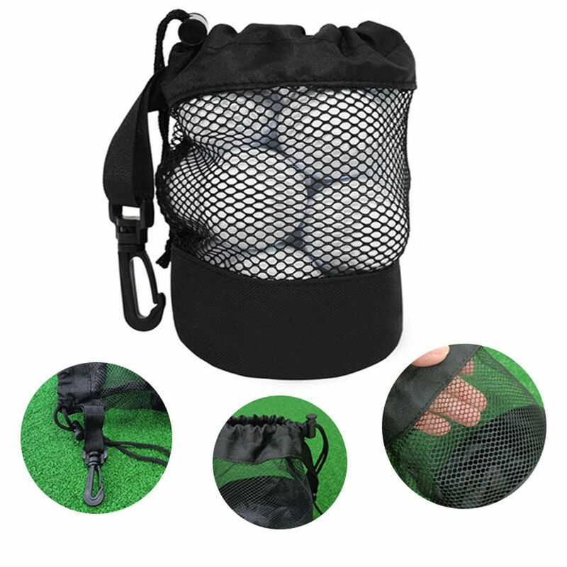 Durable Golf Accessories Mesh Net Bag Waist Pack Tennis Carrying Nylon Golf Ball Bag Storage Bag Golf Pouch Golf Ball Pouch