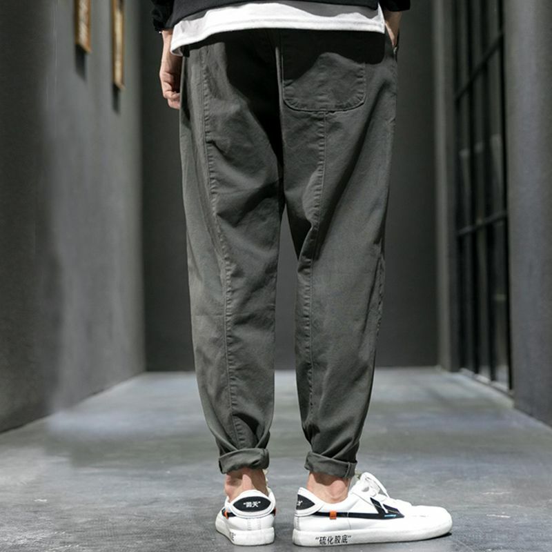 Pantalones coreanos de temperamento para hombre, pantalón informal suelto de pierna recta, ropa de calle de Hip Hop, primavera y otoño, 2022