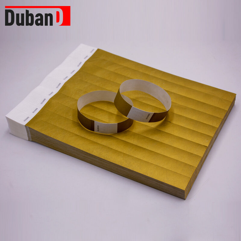 DUBAND czyste złoto numery seryjne kolorowe opaski Tyvek 3/4 cala, odpowiednie na imprezy 500 sztuka