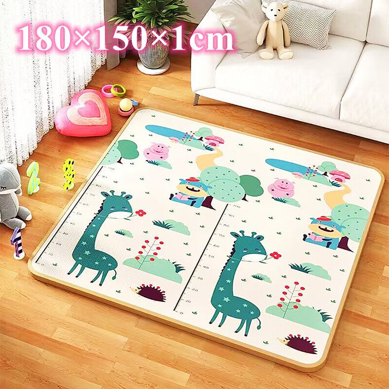 2023 New Play Mat for Children's Safety Mat Thicken 1/0.5cm Environmentally Friendly Baby Crawling Folding Carpet Rug 200*180cm
