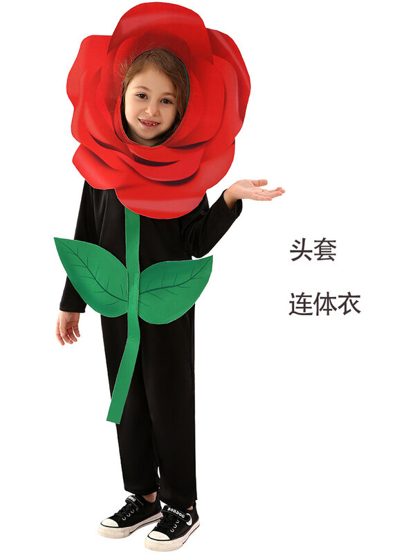 Kostiumy sceniczne dla dzieci kostiumy sceniczne roślina Party element ubioru Halloween karnawał róże walentynki Cos ubrania