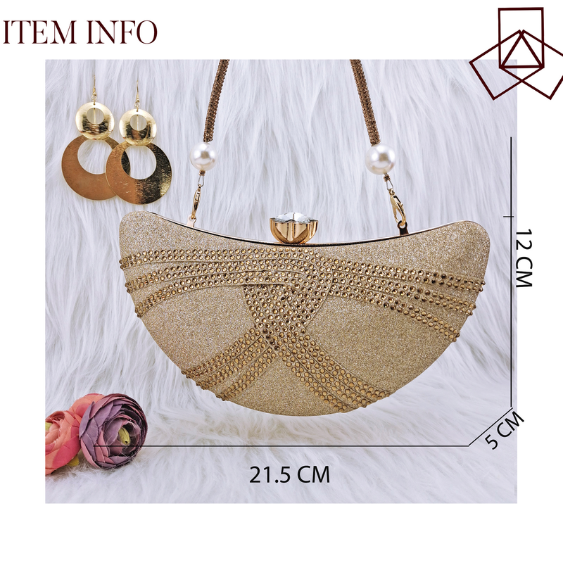 Carol Party włoski projektant złota elegancka torba damska luksusowa marka kryształowa torba na ramię torebka portfel księżycowy