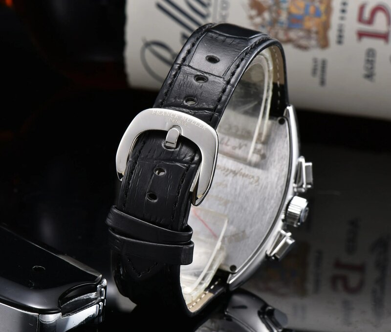 FRANCK MULLER-Reloj de pulsera automático para hombre, cronógrafo mecánico de lujo con esqueleto de Tourbillon, Tonneau