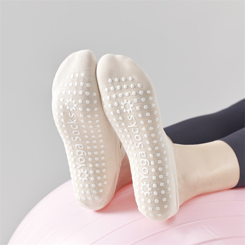 Pilates Socks Women Backless Breathable Bandage Cotton Yoga Socks Silicone Non-slip Professional Indoor Floor Dance Sports Socks