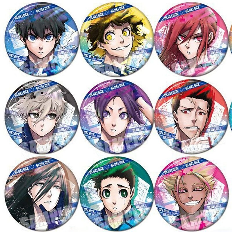 Anime Character Lock Badge Pin, Cosplay, Isagi, Chigiri, Bachira, Nagi, Karasu, Cartoon Broche Pins, adereços de festa
