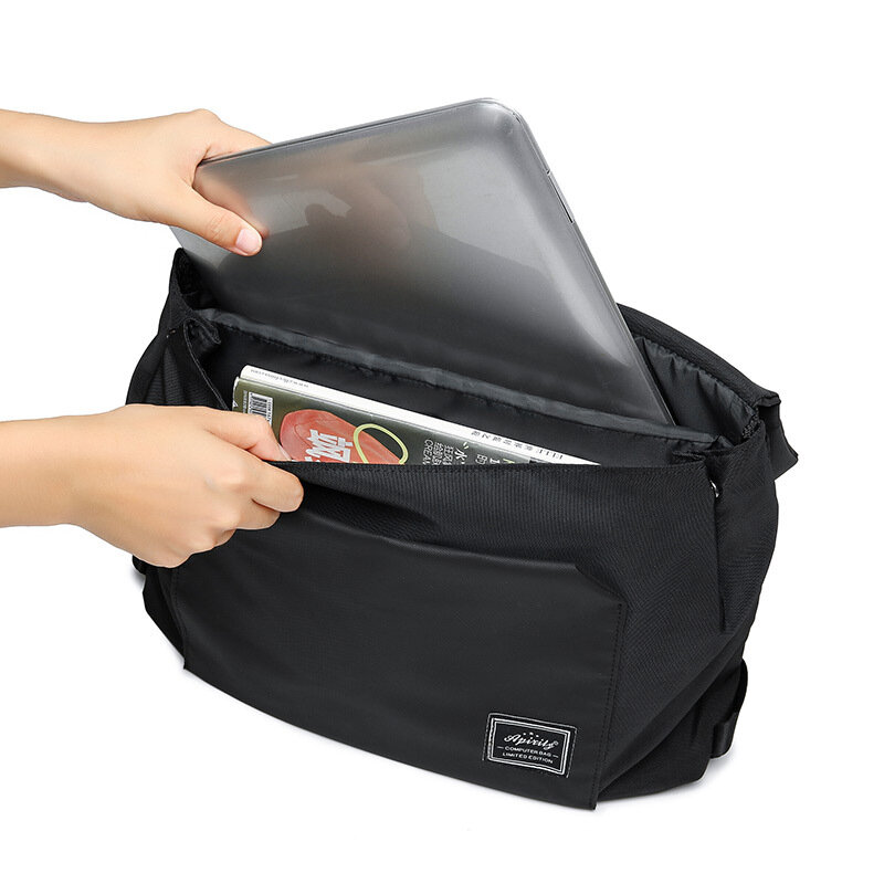Wodoodporne teczki solidna Oxford uchwyt torba na laptopa dla kobiet mężczyzn o dużej pojemności Crossbody na ramię Business porte-cocuments