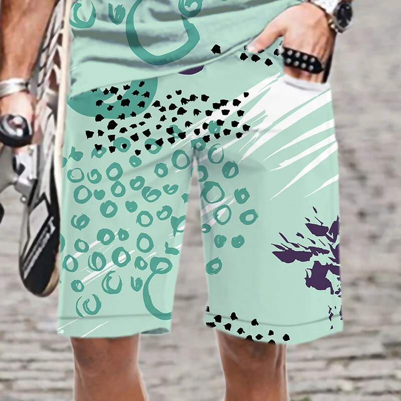 Summer Y2k New 3D Graffiti Colorful Painting Printed Beach Shorts Men Fashion Funny Swimming Trunks Streetwear Board Shorts Pant