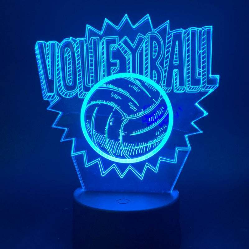 Veilleuse LED 3D en acrylique avec USB, lampe de sport de volley-ball, lumière d'ambiance dégradée multicolore, décoration de bureau et de chambre, cadeau d'amis