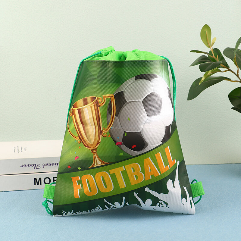 1 szt. Sznurek do piłki nożnej kieszonkowy zielony plecak na ramię torba do przechowywania podróżna na prezent dla chłopca ze sznurkami torby