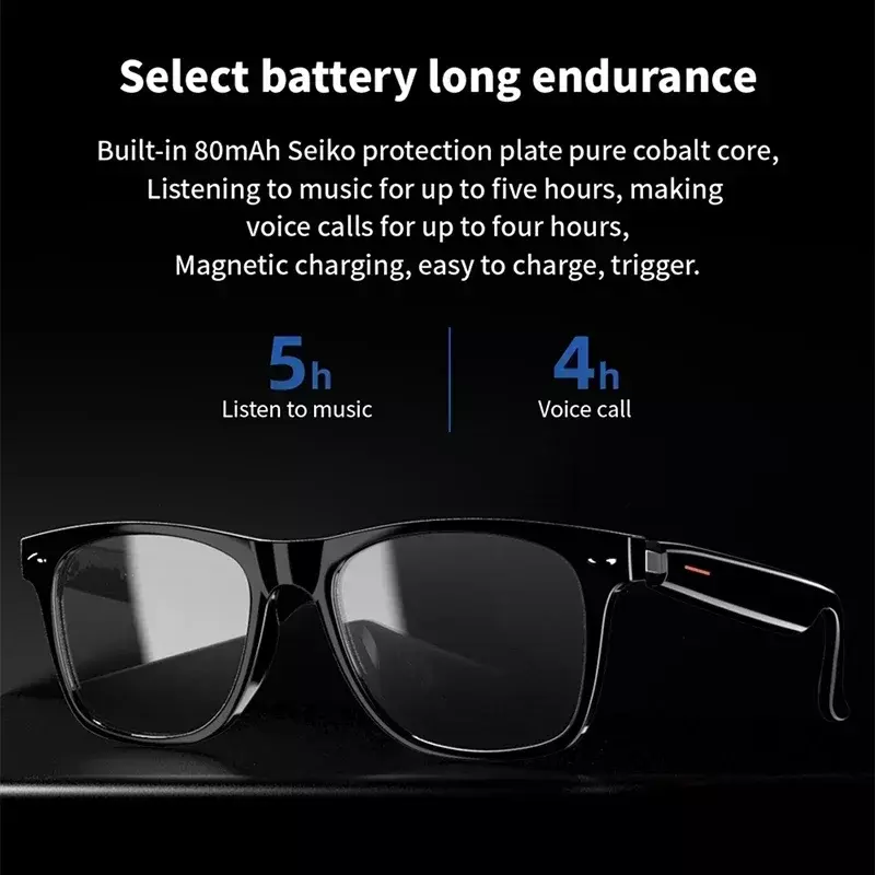 TWS Smart Glasses Wireless Bluetooth Calling Sunglasses Sport HD Audio Hands-Free Music Anti-Blue Eyeglasses Outdoor Men Women