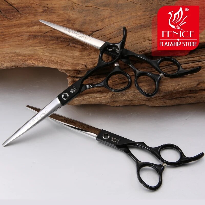 Fenice 7 /7.5/8/ 8.5/ 9 inch dog scissors for dog grooming  straight cutting pet grooming shears ножницы tesoura non-slip handle