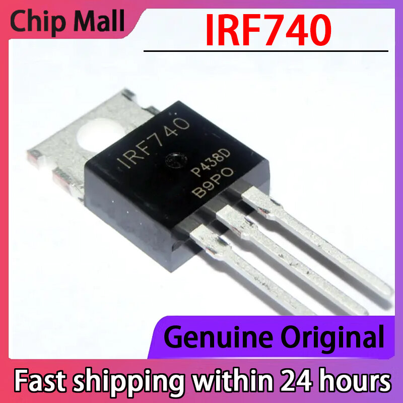 Transistor de efecto de campo MOS, punto IRF740PBF TO-220, 400V, 10A, 1 piezas, nuevo