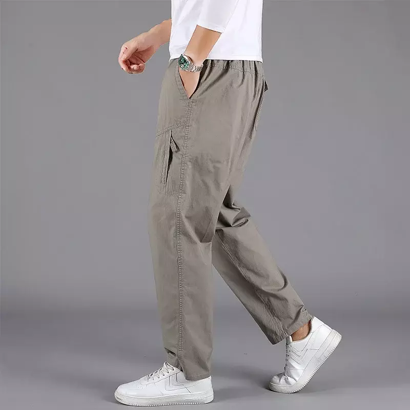 Pantalones sueltos y cómodos de algodón puro para hombre, pantalones versátiles de moda, primavera y verano, nuevos