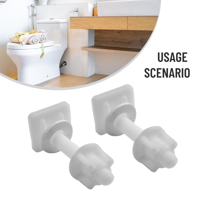 1 Set Plastic Toilet Seat Hinge Repair-Bolts Fitting Screws Washers Set Kit Bathroom-Toilet Lid Replacement Patrts Accessories