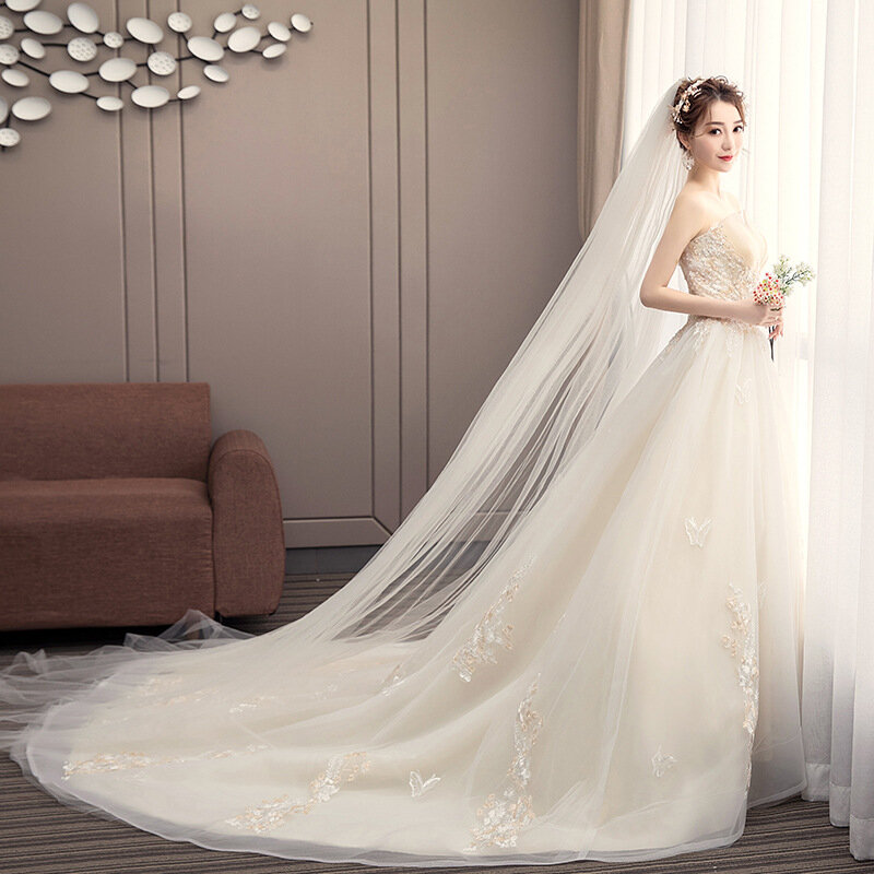 2024 Robe Mariage A Line Tank Wedding Dress Strapless Lace Floral Appliqued Bridal Dress Wedding Gown Vestidos de Noiva Elegant