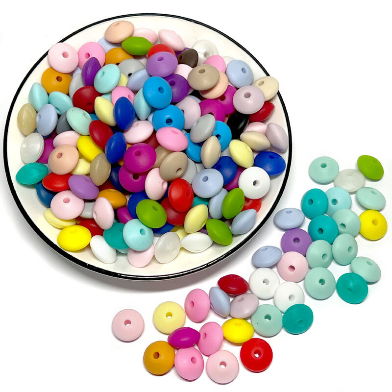 BOBO.BOX 20 sztuk silikonowe koraliki soczewicy 12mm dziecko Abacus ząbkowanie koralik BPA bezpłatne DIY noworodka pielęgnacja jamy ustnej łańcuszek smoczka gryzak perła