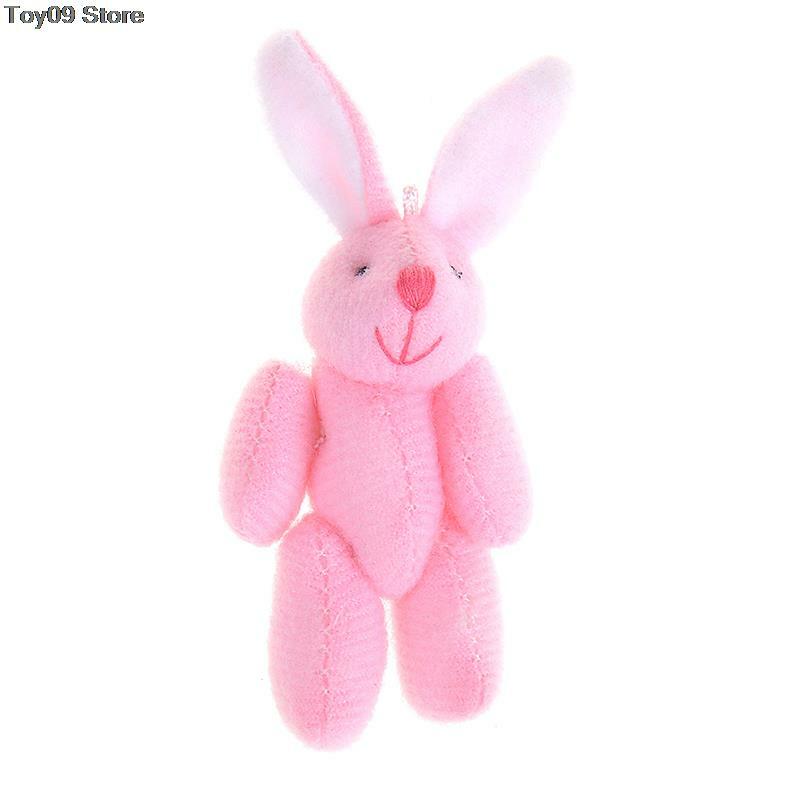 Hot sale 3.5/4/4.5/6/8cm Soft Plush Bunny Bear Mini Joint Rabbit Bear Pendant For Key Chain Bouquet Toy Doll DIY Ornaments Gifts