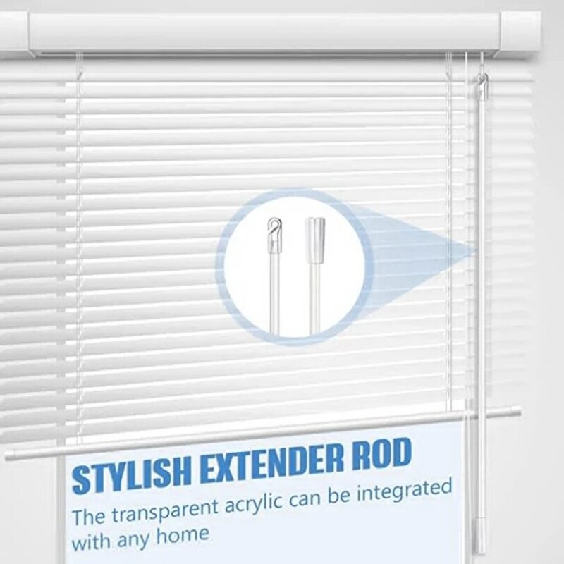 Barra de tracción giratoria para persiana de ventana, mango de gancho para accesorios de cortina transparente, varillas de 12 pulgadas