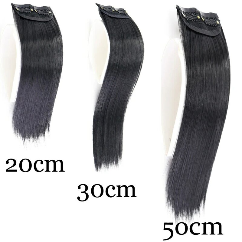 Coussinets de cheveux synthétiques invisibles sans couture, une pièce, 2Clips, pour augmenter le volume des cheveux, Extensions de cheveux, postiche de couverture latérale supérieure