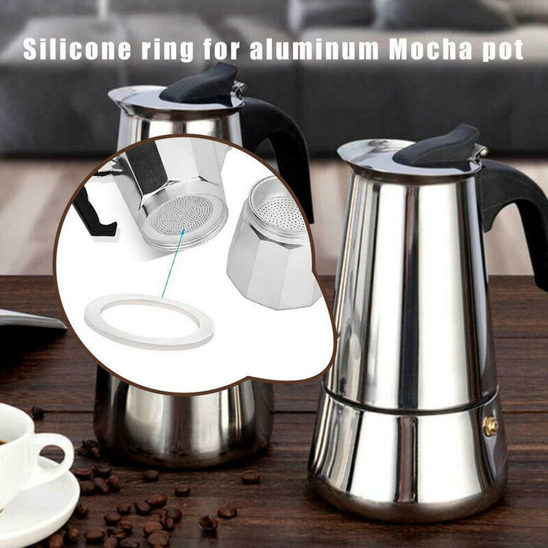 커피 에스프레소 모카 스토브 포트 상단 실리콘 고무 가스켓 씰링 링, 커피웨어 액세서리 및 부품 교체