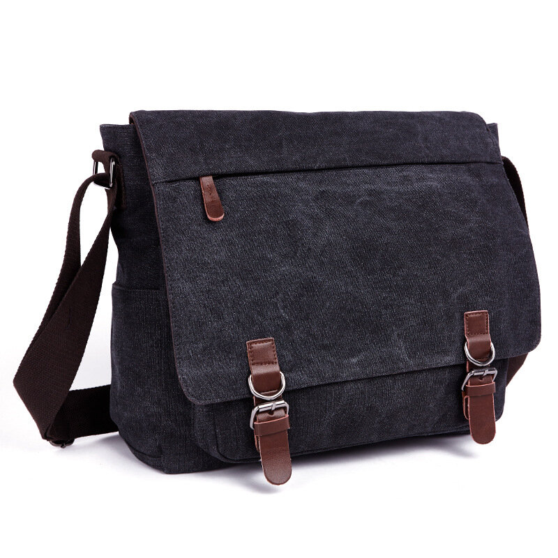 Сумка через плечо для мужчин и женщин, Универсальный Холщовый деловой портфель для ноутбука с одним плечом, модный студенческий рюкзак
