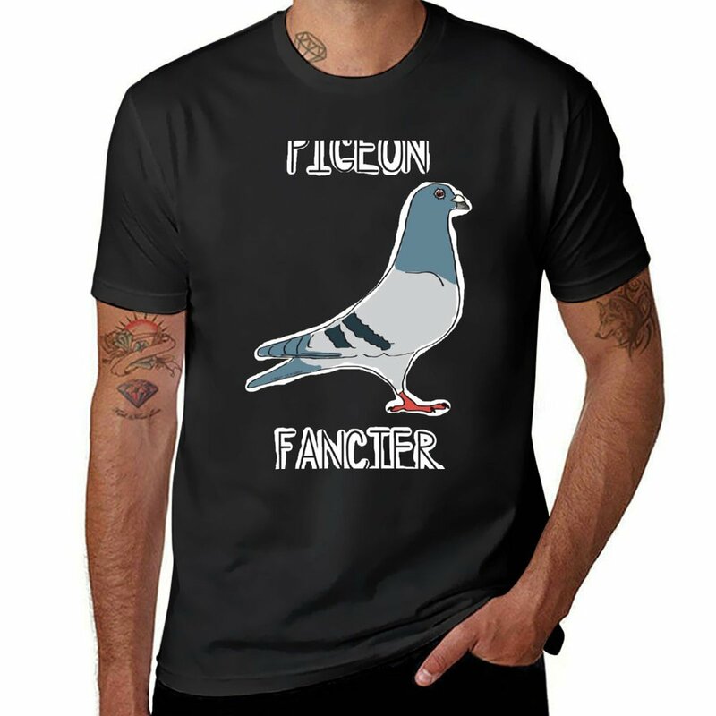 Pigeon Fancier T-shirt preta para homens, secagem rápida, liso, personalização