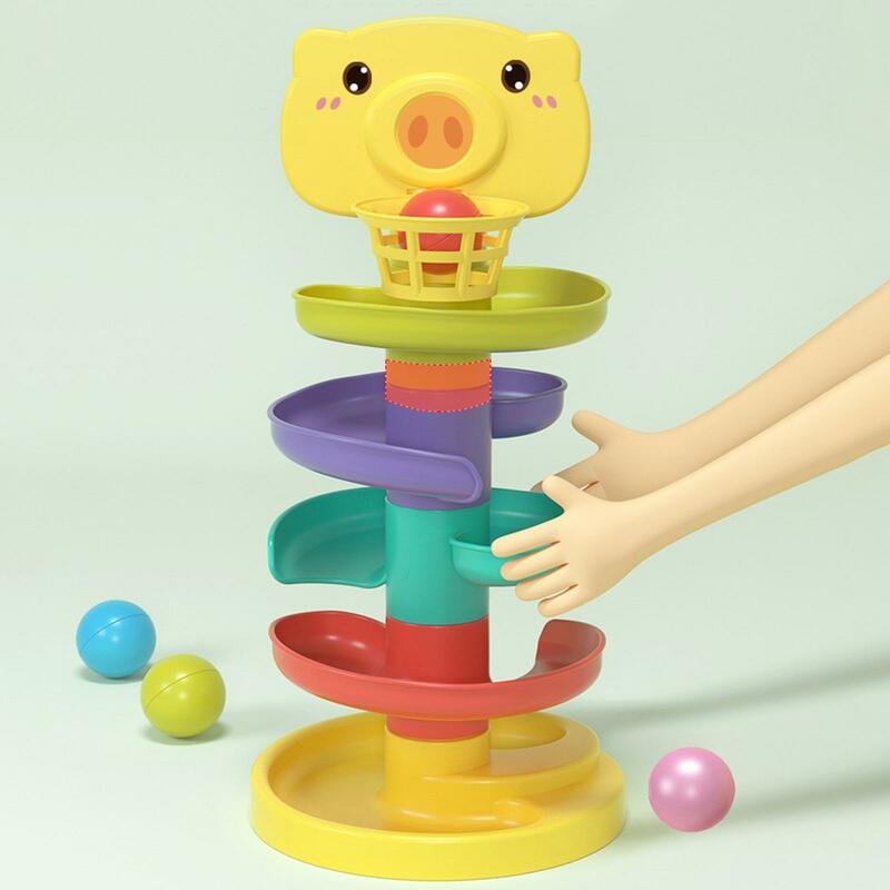 Jouet de tour tourbillonnante de boule, montessori dos, centre d'activité de rampe de boule, jouets préscolaires de tout-petit