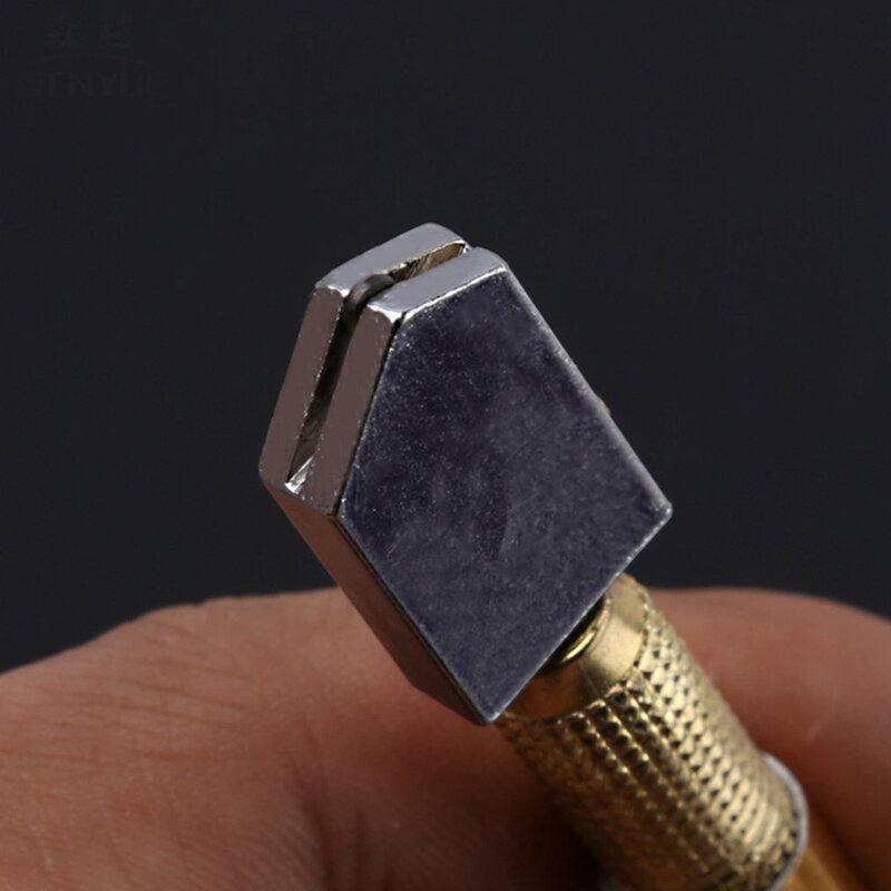 Gagang logam profesional kaca baja berlian imitasi pelicin mandiri umpan minyak berujung pemotong kaca alat pemotong kerajinan kaca