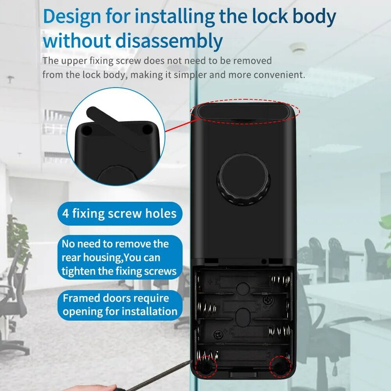 cerraduras inteligente para Hahalock-cerradura con huella dactilar para teléfono inteligente, dispositivo de cierre electrónico con tarjeta IC y registro de asistencia, con Bluetooth, para puerta corredera de vidrio