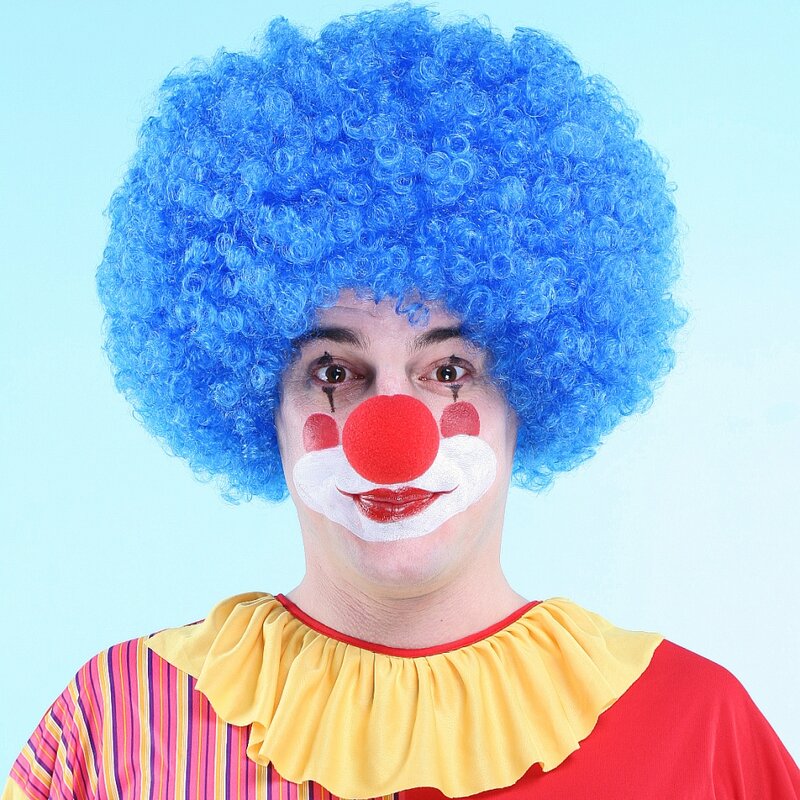 1PC Halloween Clown Afro Hairstyle Fluffy Explosive Head Wig Funny PET Clown Bouffant Wig Colorful Curly Wigs Cosplay Hair Wigs
