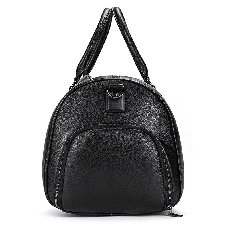 Männer schwarz Echt leder Reisetasche mit Griff übergroße Größe: 55x27x28cm